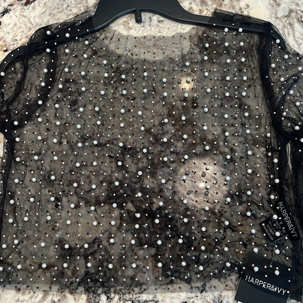 Pearl & Rhinestone Embellished Top - Picture 9 of 9